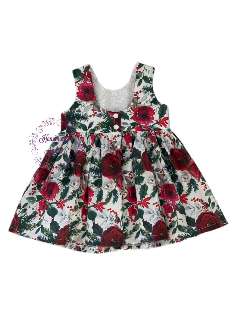 Christmas Floral Curved Bodice Dress