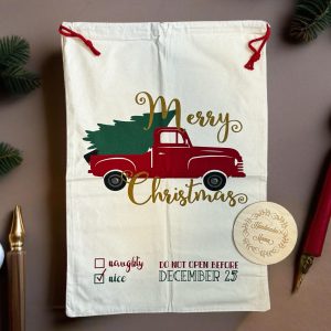 Christmas Tree Truck Santa Sack