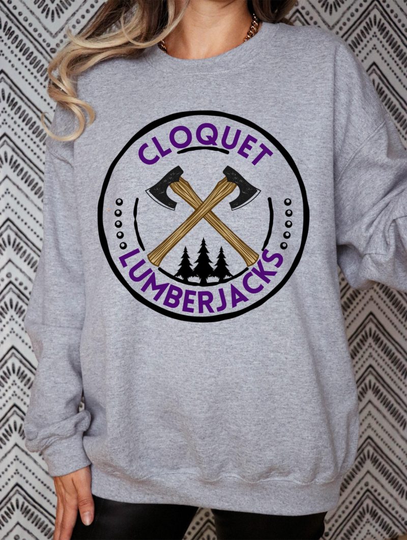 Cloquet Lumberjacks Axe Emblem Athletic Grey Apparel