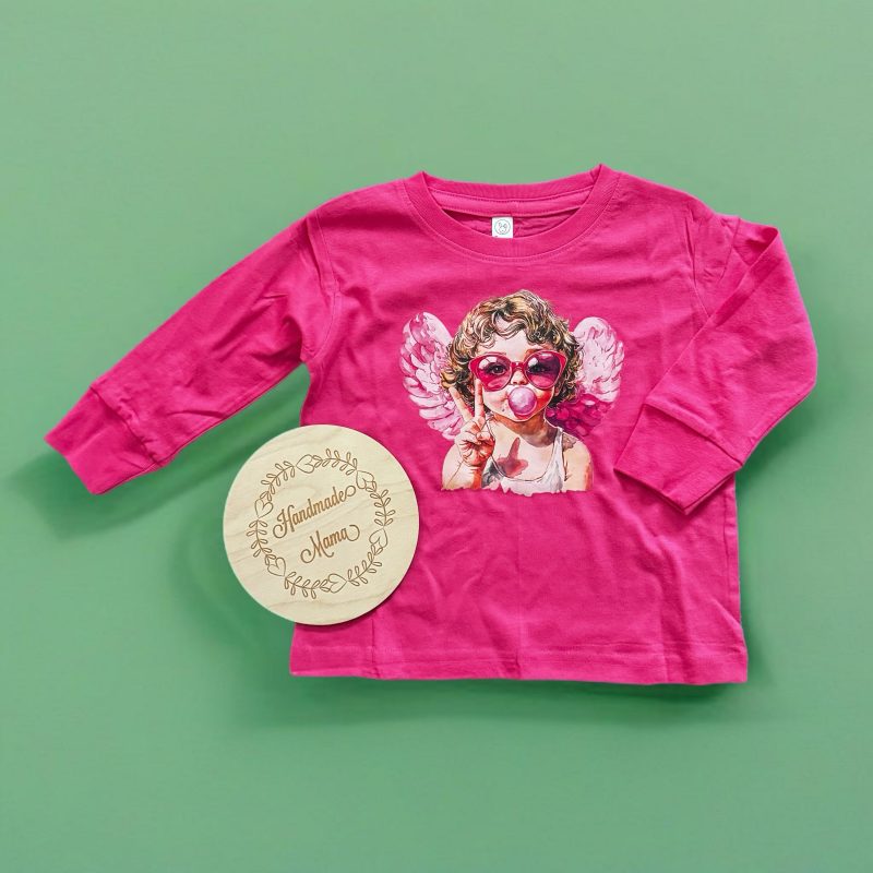 Bubblegum Retro Cupid Pressed Apparel