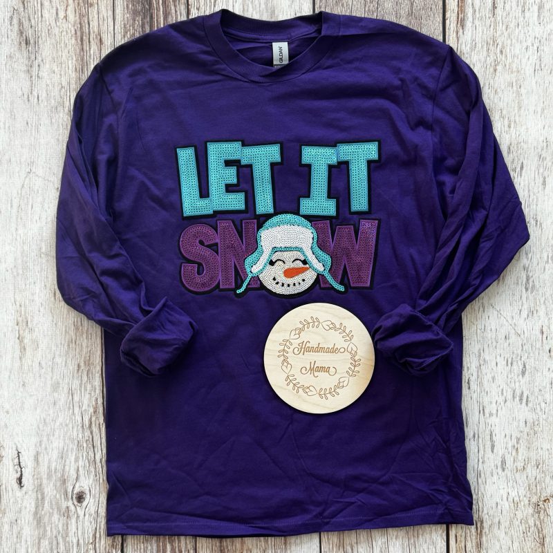 Let it Snow Patch Adult Purple Long Sleeve