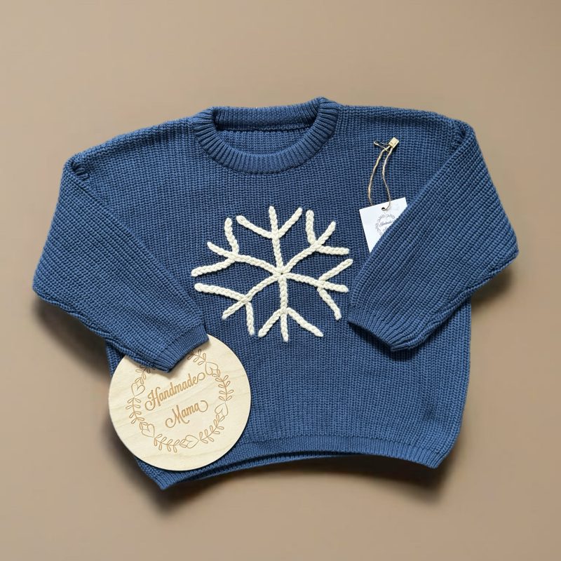 Snowflake Blue Knit Sweater