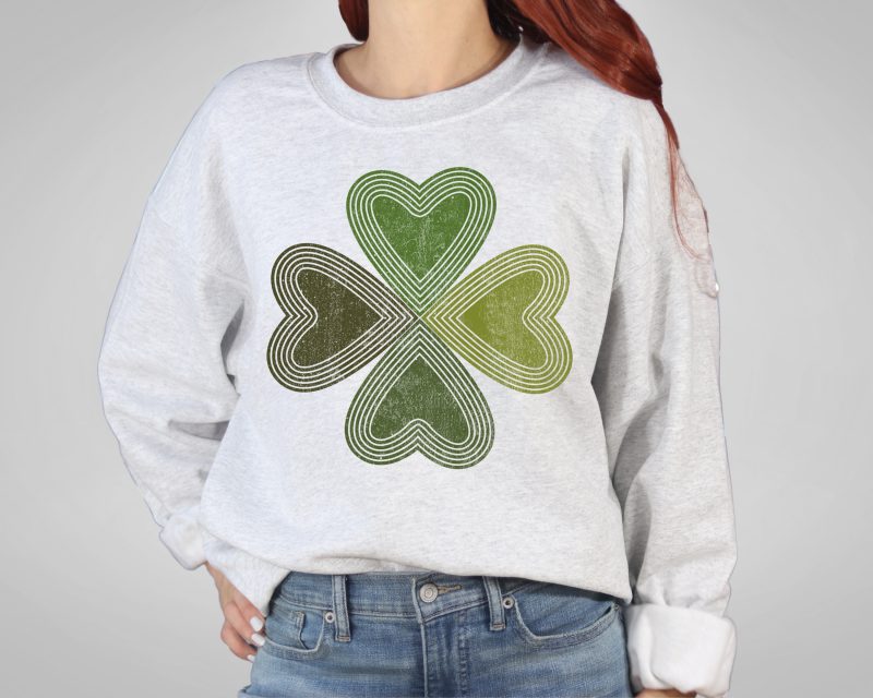 Four Leaf Distressed Clover Pressed Apparel