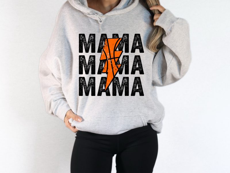 Black Mama Basketball Lightning Pressed Apparel