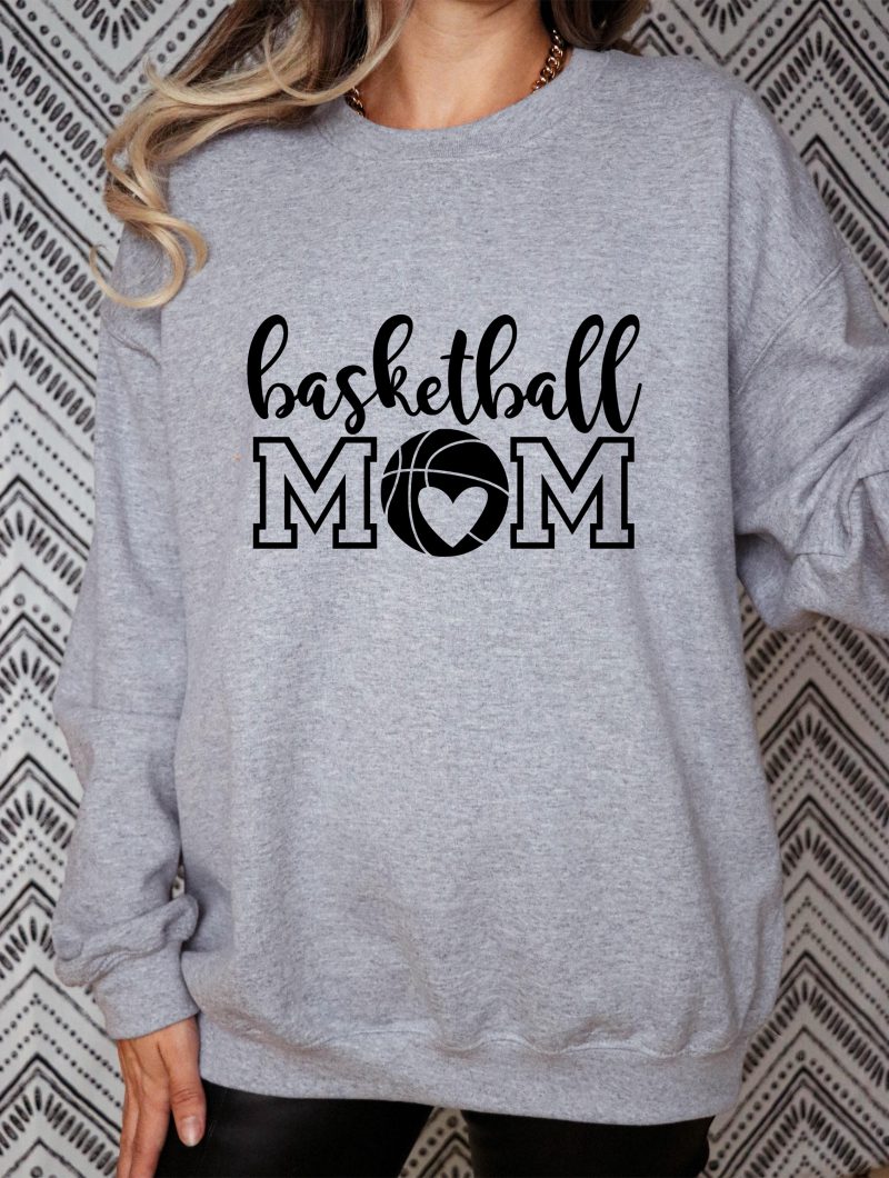 Heart Basketball Mom Pressed Apparel