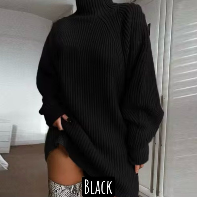 Mock Turtleneck Sweater Dress - Image 5