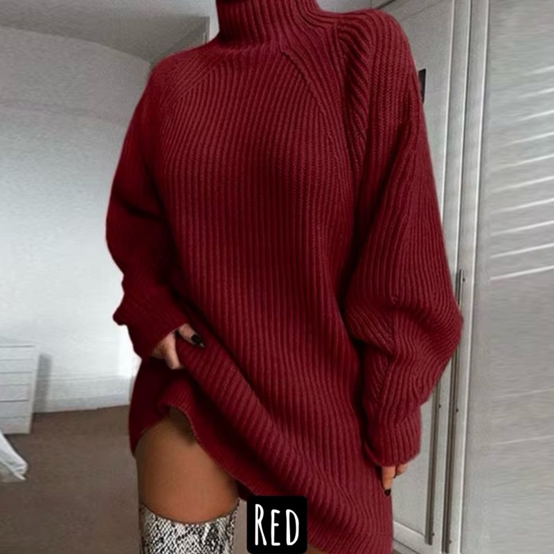 Mock Turtleneck Sweater Dress - Image 4