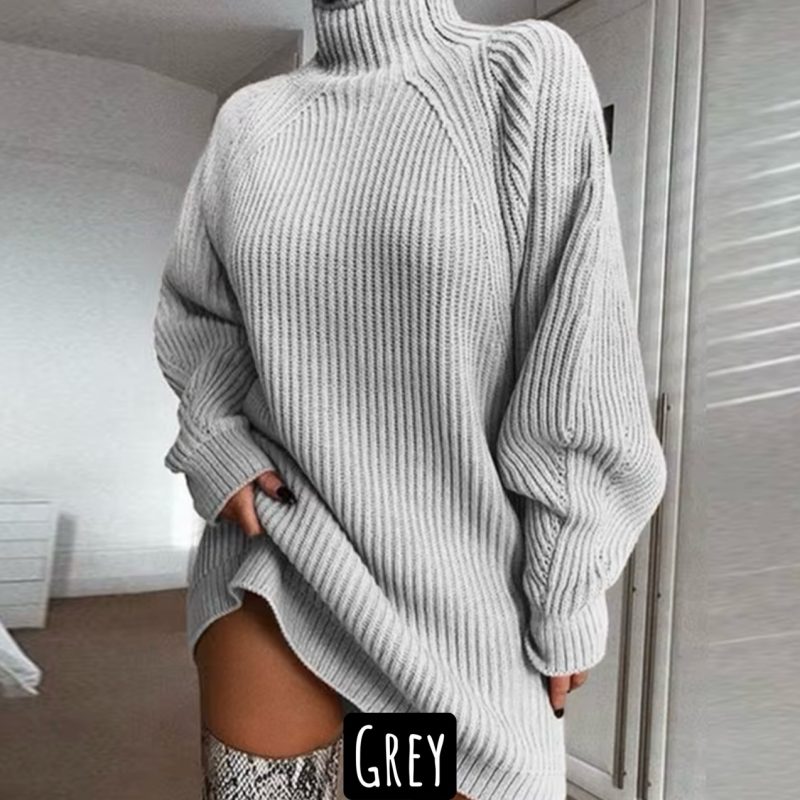 Mock Turtleneck Sweater Dress - Image 3