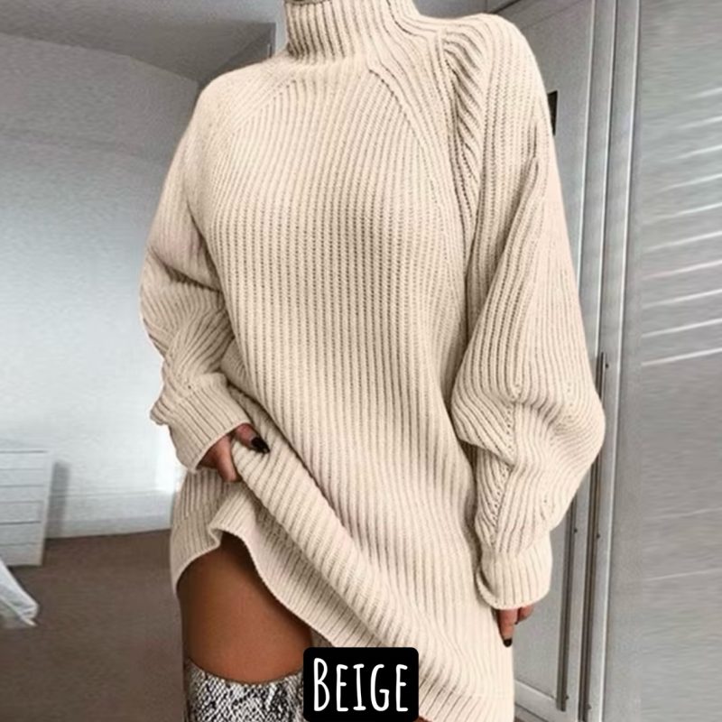 Mock Turtleneck Sweater Dress