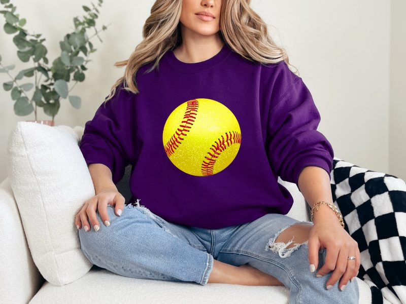 Glitter Softball Pressed Apparel