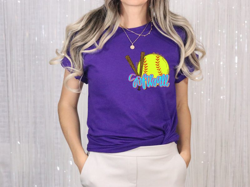 Girly Cheetah Softball Pressed Apparel - Image 2