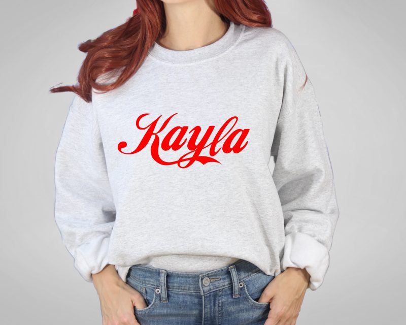 CUSTOM Name in Fancy Drink Font Pressed Apparel