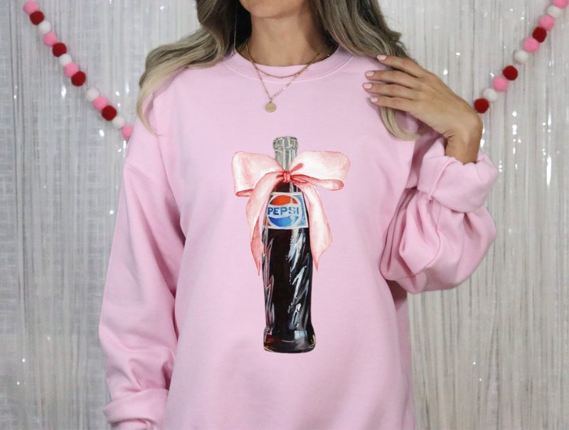 Simple Pink Bow Bottle Pressed Apparel