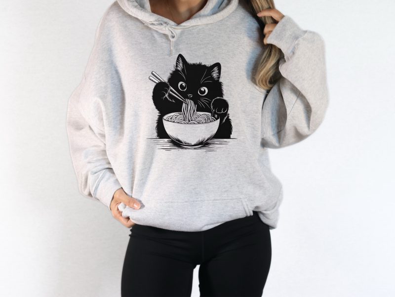 Black Kitty Noodles Pressed Apparel