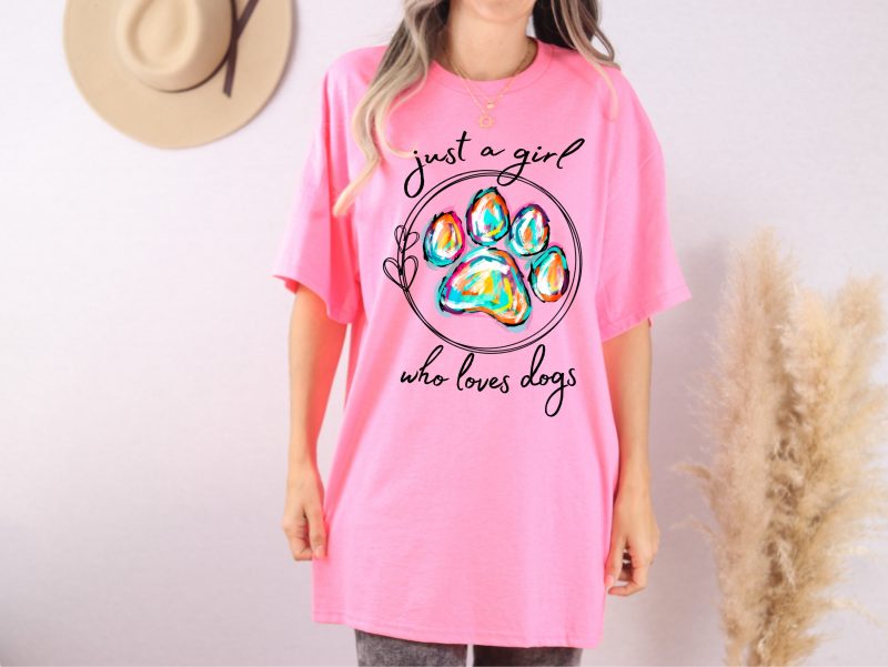 Just a Girl Who Loves Dogs Pressed Apparel