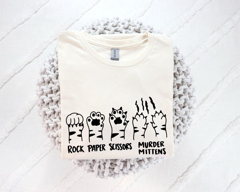 Rock Paper Scissors Murder Mittens Pressed Apparel