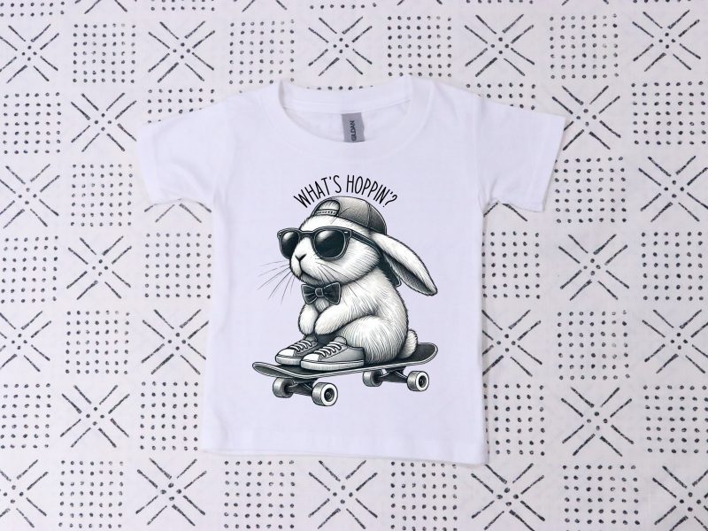 What's Hoppin' Skater Bunny Pressed Apparel