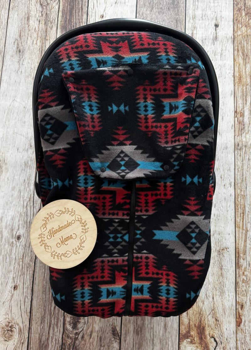 Black Western Aztec Infant Car Seat Cover