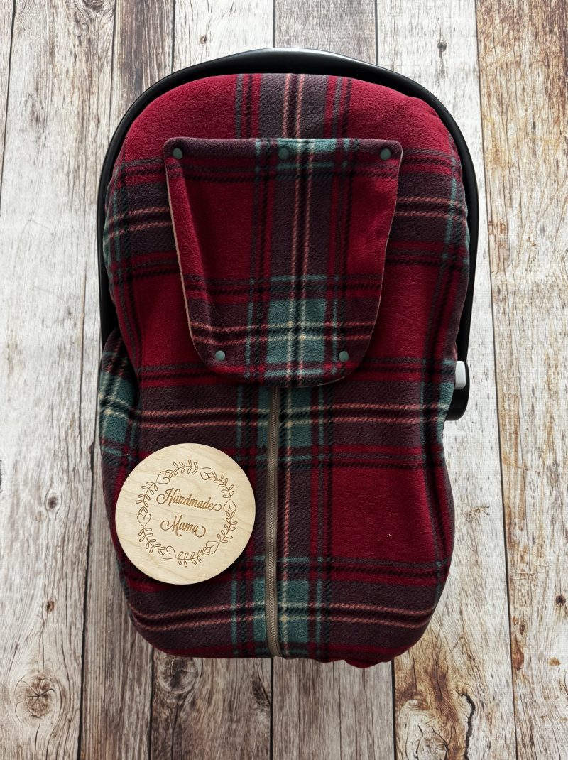 Red Green Tartan Plaid Infant Car Seat Cover