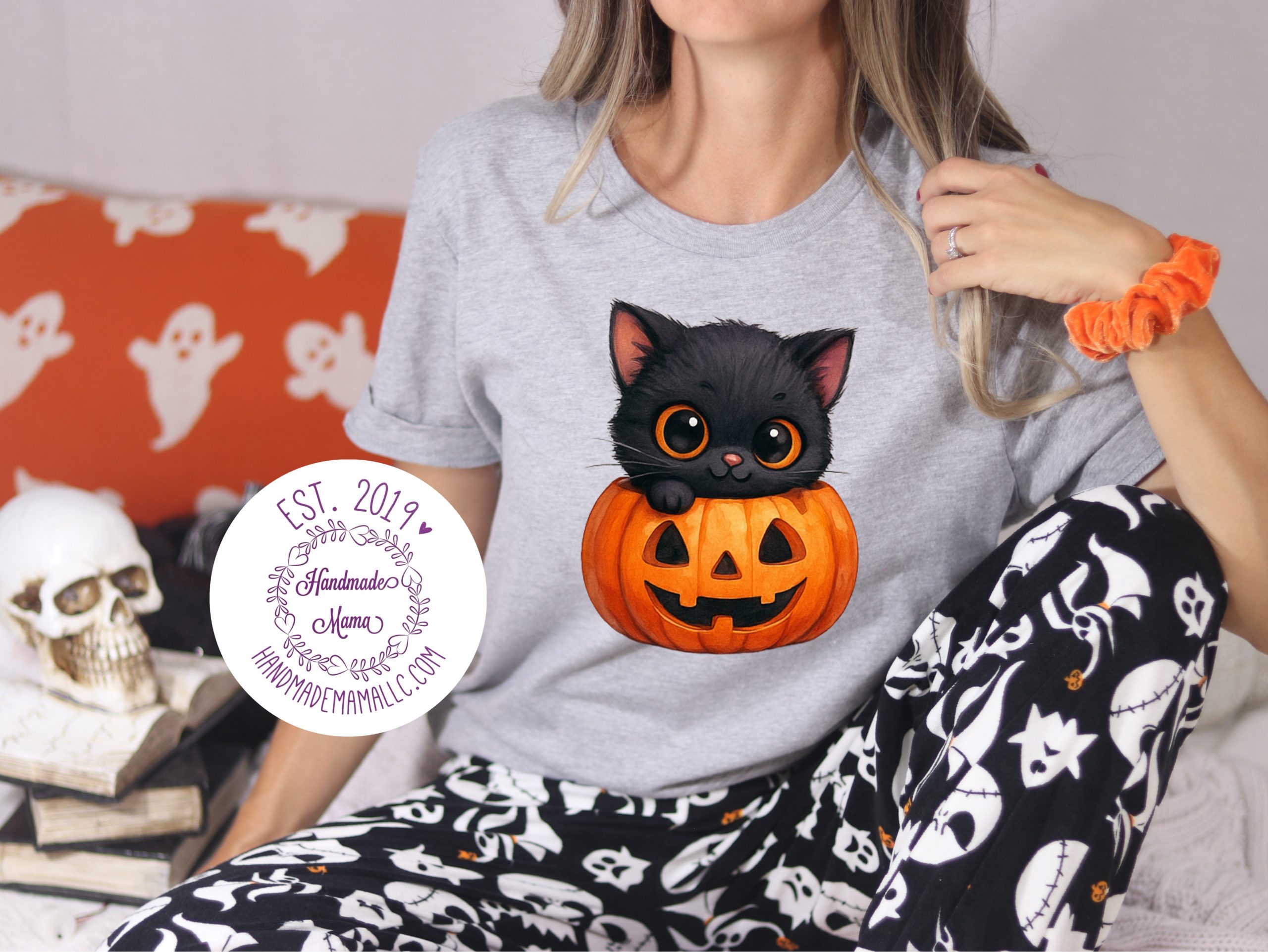 Cute Pumpkin Black Kitty