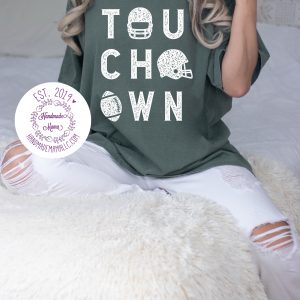 White Touchdown Pressed Design Apparel