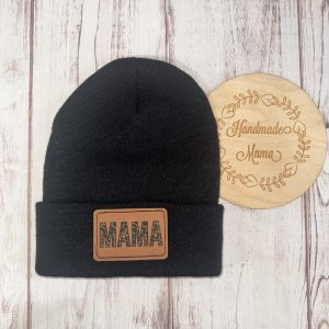 Cow Print Mama Patch Beanie