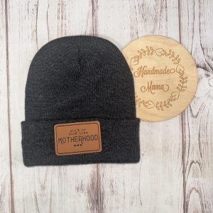 No Hood Like Motherhood Patch Beanie
