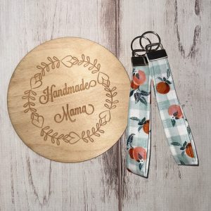 Plain Peaches Gingham Keychain
