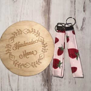 Plain Pink Strawberries Keychain