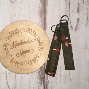 Plain Olive Baby Mushrooms Keychain