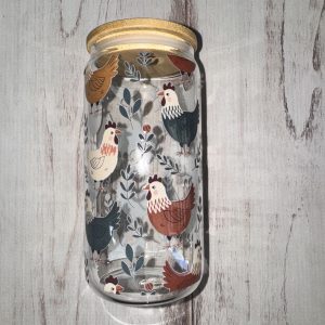 Chicken Glass 16oz Glass Tumbler