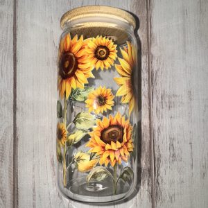 Sunflowers Glass 16oz Glass Tumbler
