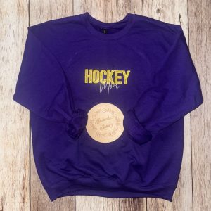 Hockey Mom Adult Embroidered Crewneck Sweatshirt