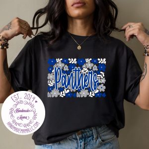 Panthers Floral School Spirit Pressed Design Apparel