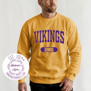 Purple Varsity Vikings 1961 Pressed Design Apparel