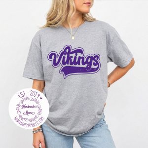 Retro Purple Vikings Pressed Design Apparel