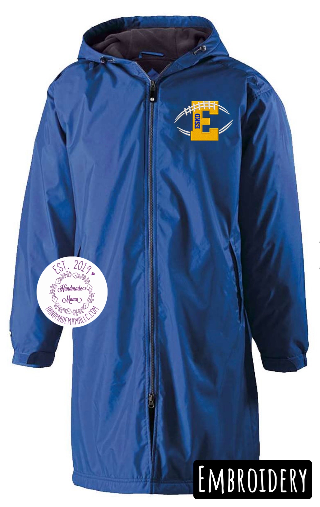 Esko Football Long Length Hooded Sideliner Jacket