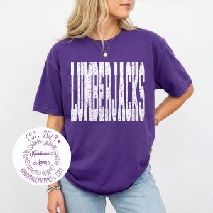 Distressed White Lumberjacks Pressed Design Apparel