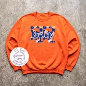 Raptors Floral School Spirit Pressed Design Apparel