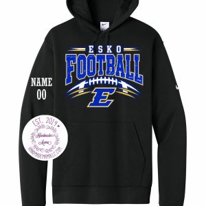 Team Esko Football Nike Club Fleece Sleeve Swoosh Pullover Hoodie -NKDR1499