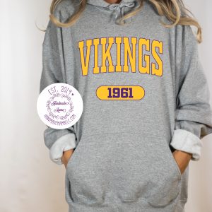 Gold Varsity Vikings 1961 Pressed Design Apparel