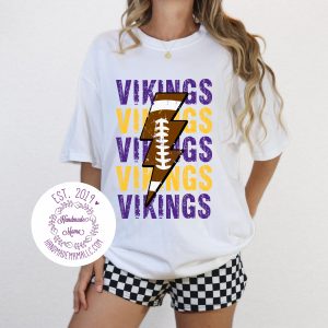 Vikings Football Lightning Pressed Design Apparel