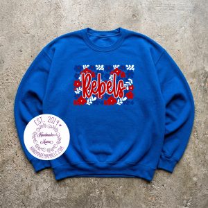 Rebels Floral School Spirit Pressed Design Apparel