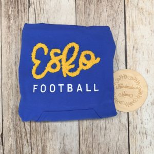 Chenille Esko Football Embroidered Apparel